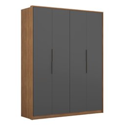 Guarda Roupa Casal 4 Portas e 3 Gavetas Attore - Amêndola/grafito - 9