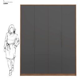 Guarda Roupa Casal 4 Portas e 3 Gavetas Attore - Amêndola/grafito - 4