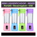 Ver imagem 2 de Mini Liquidificador Rosa Mixer Portatil 380Ml Usb - Rosa