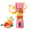 Ver imagem 5 de Mini Liquidificador Rosa Mixer Portatil 380Ml Usb - Rosa