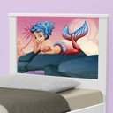 Ver imagem 4 de Cama Solteiro com Cabeceira Adesivada Sereia Nas Pedras