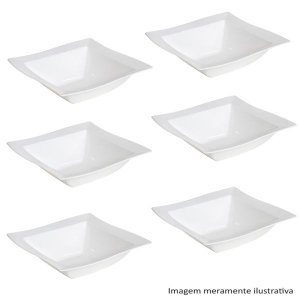 Conjunto de Saladeira Moove Vemplast M 2 Litros Linha Tropical em Polipropileno com 6 peças - Branco