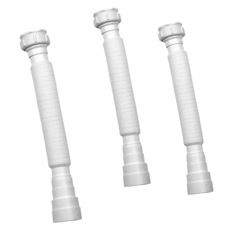 Kit 3un Sifão Sanfonado Extensivo Universal Abs Branco Astra
