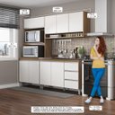 Ver imagem 2 de Cozinha Compacta para Apartamento Planejada 200x202 Cm 3 Peças MDP Branco MENU