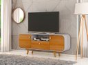Ver imagem 1 de Rack Noronha Off White/naturalle – Bechara Móveis