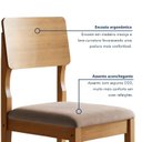 Ver mais imagens de Kit 6 Cadeiras para Sala de Jantar Pés Madeira Maciça Ana Marrom/Cinamomo/Veludo Bege