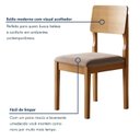 Ver imagem 7 de Kit 6 Cadeiras para Sala de Jantar Pés Madeira Maciça Ana Marrom/Cinamomo/Veludo Bege