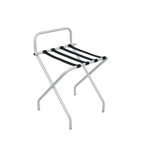 Suporte Para Mala Anodização Fosco Tira Em Nylon Preta Com Encosto - 74X52X52 Cm