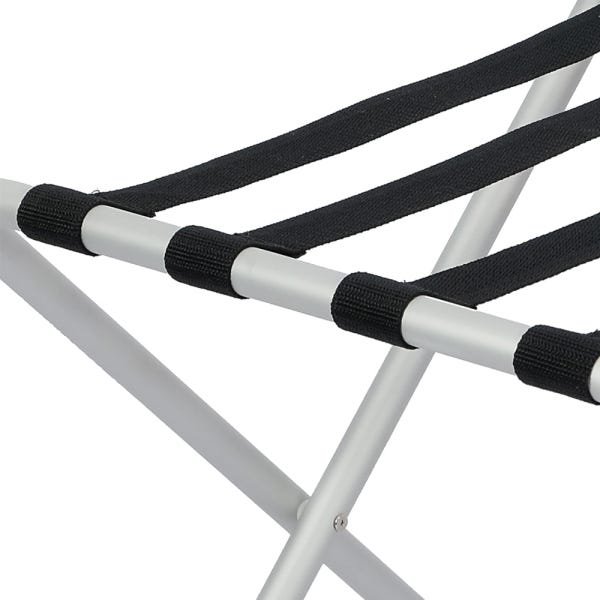 Suporte Para Mala Anodização Fosco Tira Em Nylon Preta Com Encosto - 74X52X52 Cm - 3