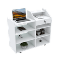 Ver imagem 1 de BALCÃO CAIXA VITRINE COM GAVETA E RODINHAS M441.B (LOJA) 100% MDF MUNDI MOVEIS