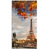 Quadro Decorativo Vertical Torre Eiffel Folhas De Outono - 1