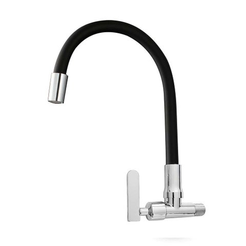 Torneira para Cozinha Aço Inox 304 Parede Bica Grande 54cm Flexível Articulada 360° Gourmet Cromada