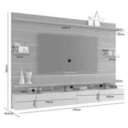 Painel Aquarela para TV até 65 Polegadas Cestaplus Rovere - 3