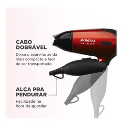 Secador de Cabelo Mondial Max Travel 1200w Bivolt - Sc-10 - 5