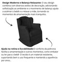 Ver imagem 6 de Poltrona Amamentação Balanço Confortável Corino Ariel Preto