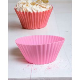 Kit com 6 Formas para Cupcake Silicone 7cm Multiuso - Rosa - 3