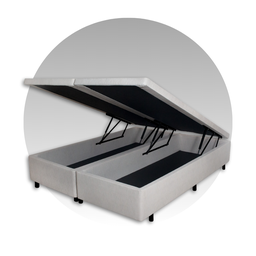 Cama Box Baú King 193x203x42cm Courino Linho com Pistão a Gás - 6