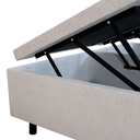 Ver mais imagens de Cama Box Baú King 193x203x42cm Courino Linho com Pistão a Gás