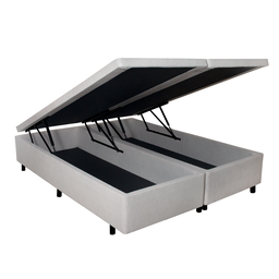 Cama Box Baú King 193x203x42cm Courino Linho com Pistão a Gás - 3