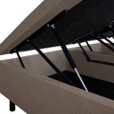 Ver mais imagens de Cama Box Baú King 193x203x42cm Courino Linho com Pistão a Gás