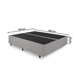 Cama Box Baú King 193x203x42cm Courino Linho com Pistão a Gás - 2