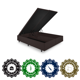 Cama Box Baú King 193x203x42cm Courino Linho com Pistão a Gás - 5
