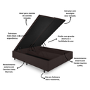 Ver imagem 4 de Cama Box Baú King 193x203x42cm Courino Linho com Pistão a Gás