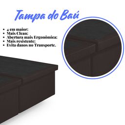 Cama Box Baú King 193x203x42cm Courino Linho com Pistão a Gás - 6