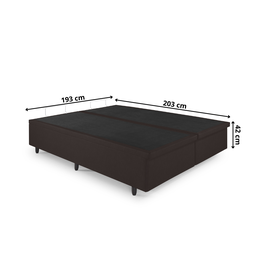 Cama Box Baú King 193x203x42cm Courino Linho com Pistão a Gás - 2