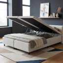 Ver imagem 3 de Cama Box Baú Queen 158x198x42cm Courino Linho com Pistão a Gás