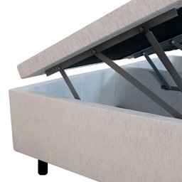 Cama Box Baú Queen 158x198x42cm Courino Linho Areia com Pistão a Gás - 5