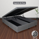Ver imagem 5 de Cama Box Baú Queen 158x198x42cm Courino Linho com Pistão a Gás