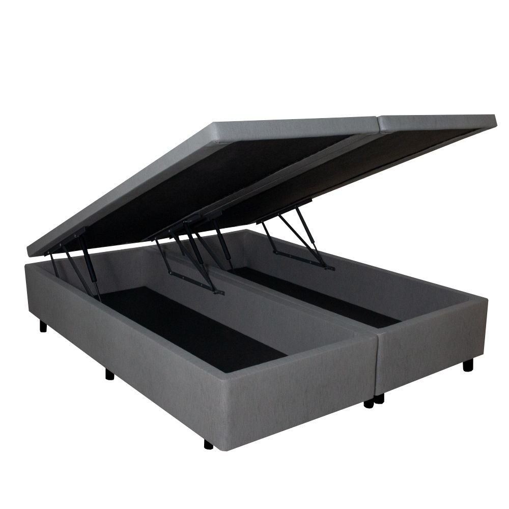 Cama Box Baú Queen 158x198x42cm Courino Linho com Pistão a Gás - 3