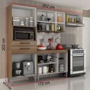 Ver imagem 2 de Cozinha Completa Lívia 11 Portas 2 Gavetas Chf Móveis Cestaplus Carvalho/off White