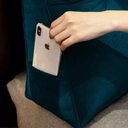 Ver imagem 3 de Almofada de Apoio Para Encosto de Cabeceira Mel Casal 140 cm Suede Azul Marinho - DL Decor