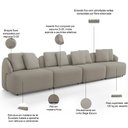 Ver imagem 4 de Sofá 4 Lugares para Sala de Estar Living 308cm Arlo F04 Linho Bege Escuro - Lyam Decor