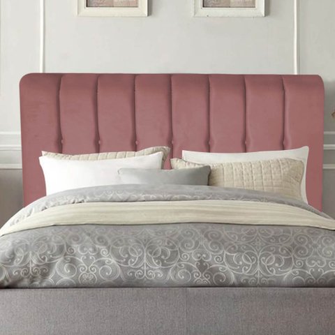 Cabeceira Estofada Kiara 160cm Queen Size para Cama Box Quarto Suede Rose Gold - Ahazzo Móveis