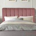 Ver imagem 1 de Cabeceira Estofada Kiara 160cm Queen Size para Cama Box Quarto Suede Rose Gold - Ahazzo Móveis