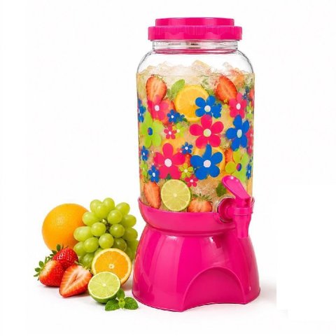 Suqueira Dispenser Multiuso Florida para Bebidas e Produtos de Limpeza Polipropileno com Torneira