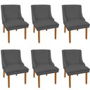 Ver imagem 5 de Kit 6 Cadeiras de Jantar Suede Grafite Pés Palito
