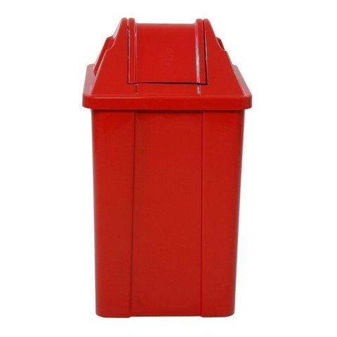 Cesto Quadrado com Tampa Vai-vem 60 Litros Cor:cesto Vermelho