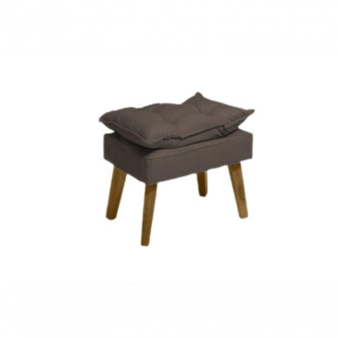 Puff Banqueta Decorativa Glamour Opala com Pés Quadrado Marrom