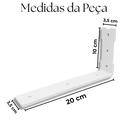 Ver imagem 2 de 3 Suportes para Prateleira Fixo de Parede 15cm Formato L Aço Reforçado Moderno Branco