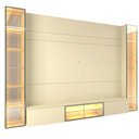 Ver imagem 3 de Home para TV Luminare 2 Cristaleiras LED Vidro Reflecta 100% MDF Off White - Gelius