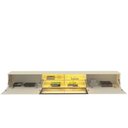 Ver imagem 7 de Home para TV Luminare 2 Cristaleiras LED Vidro Reflecta 100% MDF Off White - Gelius