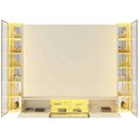 Ver mais imagens de Home para TV Luminare 2 Cristaleiras LED Vidro Reflecta 100% MDF Off White - Gelius