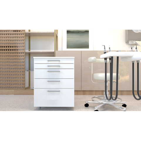 Gaveteiro Auxiliar Odonto 5 Gavetas Branco