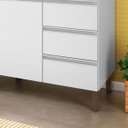 Ver imagem 2 de Balcão de Pia Karen 119 cm 2 Portas sem Tampo Peternella: Branco