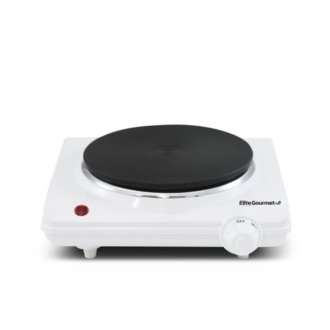 Elite Gourmet Chapa Elétrica Portátil de Ferro Fundido 1000w com Controle de Temperatura (branca)