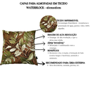 Ver imagem 2 de Capa de Almofada Impermeável Antiácaro Folhagens Verdes Fundo Marrom Área Externa 45CMX45CM